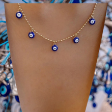 Load image into Gallery viewer, Evil Eye Link Necklace
