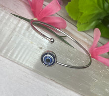 Load image into Gallery viewer, Silver Evil Eye Bangle
